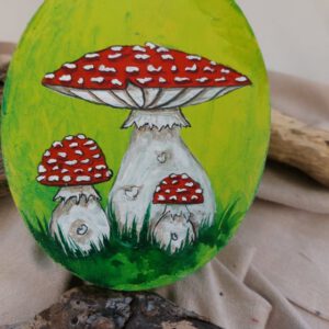 Holzschatulle mit Fliegenpilz