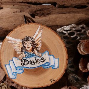 Holzscheibe Engel