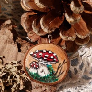Holzscheibe Fliegenpilz